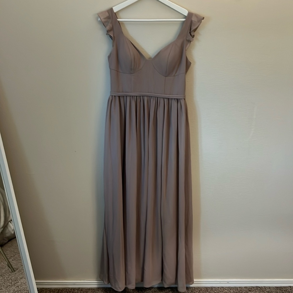 Azazie Stassie Dress - Taupe